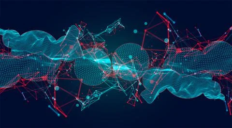 Modern science or technology elements. Trendy abstract background. Cyberspace Stockillustratie