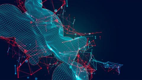 Modern science or technology elements. Trendy abstract background. Cyberspace 스톡 일러스트