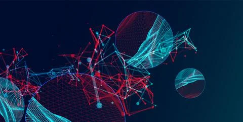 Modern science or technology elements. Trendy abstract background. Cyberspace 库存插图