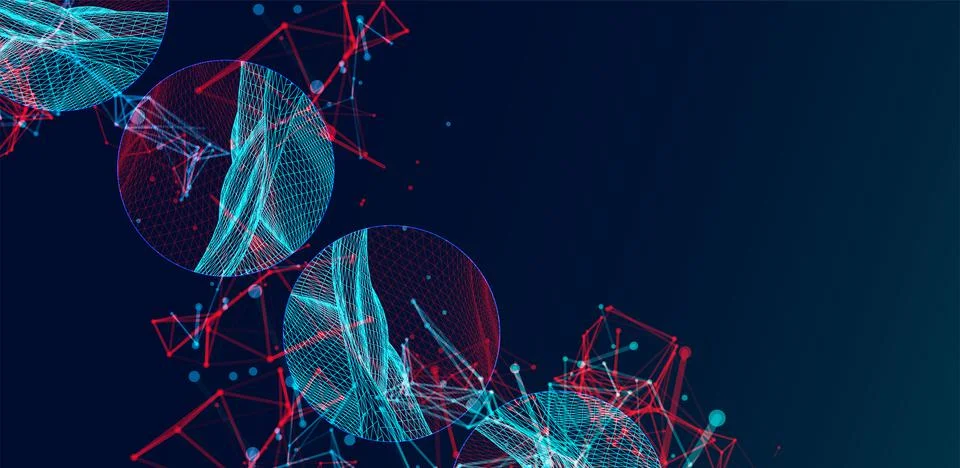 Modern science or technology elements. Trendy abstract background. Cyberspace Stock Illustration