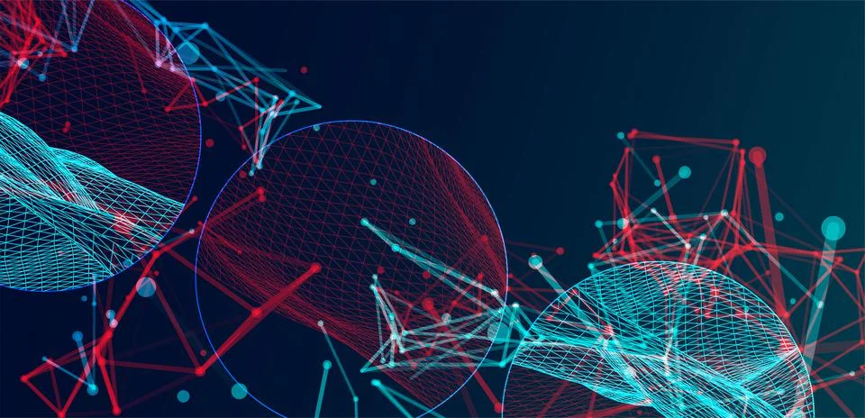 Modern science or technology elements. Trendy abstract background. Cyberspace Stockillustratie