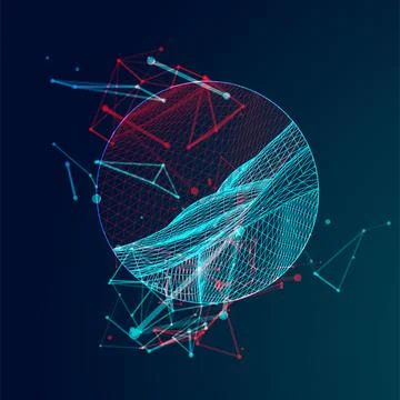 Modern science or technology elements. Trendy abstract background. Cyberspace Stock Illustration