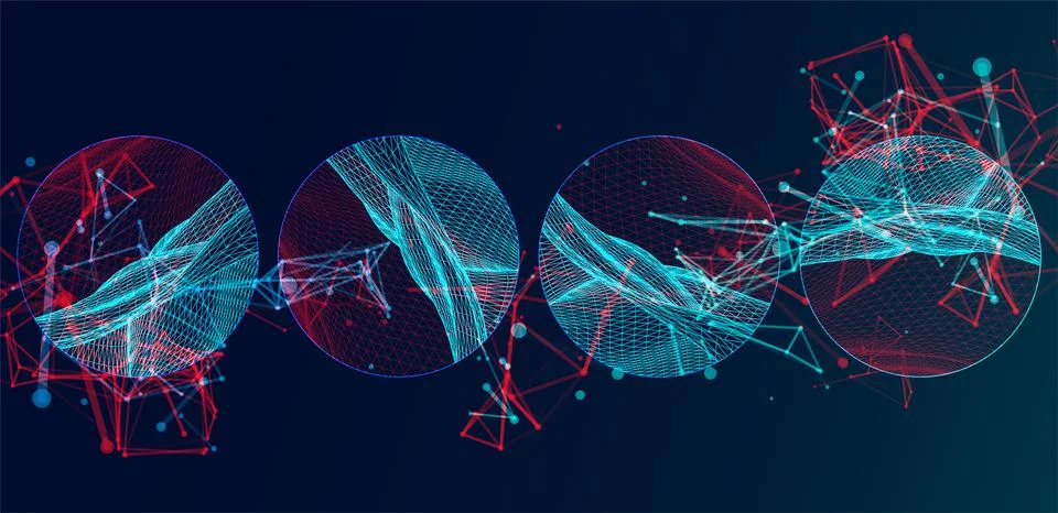 Modern science or technology elements. Trendy abstract background. Cyberspace Stockillustratie