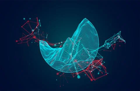 Modern science or technology elements. Trendy abstract background. Cyberspace Stock Illustration