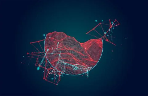 Modern science or technology elements. Trendy abstract background. Cyberspace Illustrazione stock