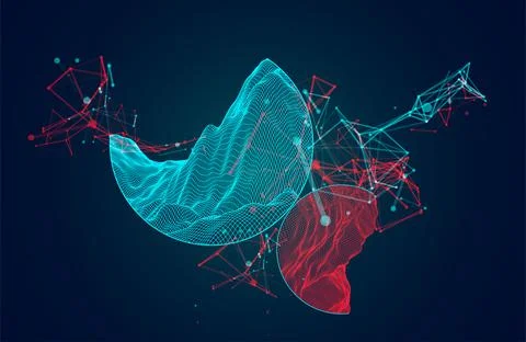 Modern science or technology elements. Trendy abstract background. Cyberspace Stock Illustration