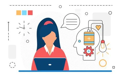 Modern science physics research technology concept, experiment symbols and Stock Illustration