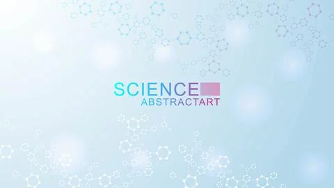 Modern scientific background with hexagons, lines and dots. Wave flow abstract Stock Illustration