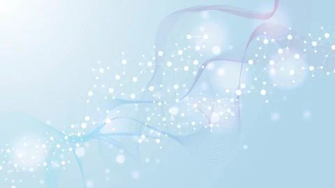Modern scientific background with hexagons, lines and dots. Wave flow abstract Stock Illustration