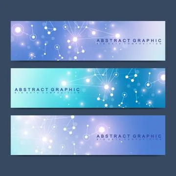 Modern scientific set of vector banners. Geometric abstract presentation Stock-Illustration