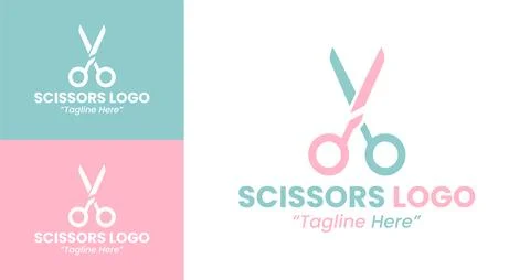 Modern Scissors Logo Illustration