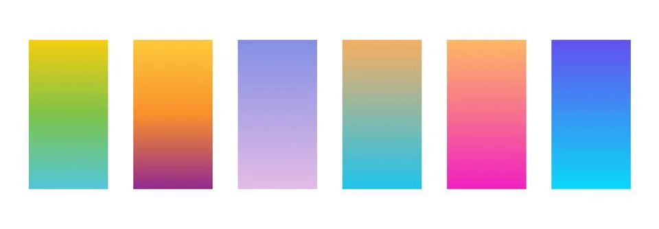 Modern screen design gradient mobile app. Bright colorful pink green blue red 스톡 일러스트