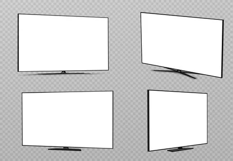 Modern screen tv mockup set Stock Illustration