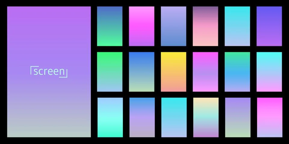 Modern screen vector design for mobile app. Collection of soft color backgrou Stock Illustration