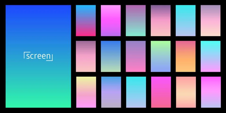 Modern screen vector design for mobile app. Collection of soft color backgrou Stock Illustration