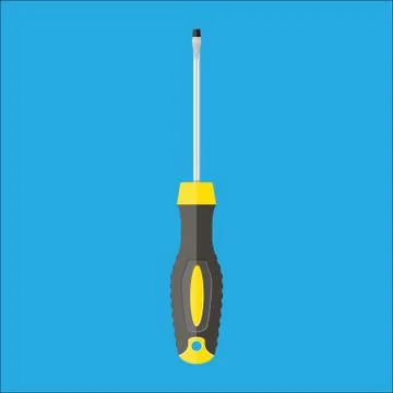 Modern screwdriver with plastic handle Stock Illustration