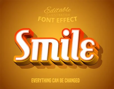 Modern script style editable font effect Stock Illustration