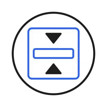 A modern scroll button icon with up and down triangles indicating scrolling.. Stock Illustration