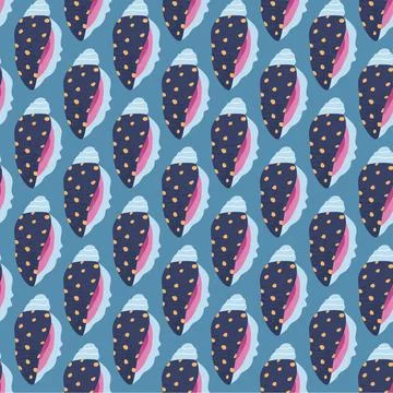 Modern sea seamless pattern with shells for any design. Trendy boho vector pr Illustrazione stock