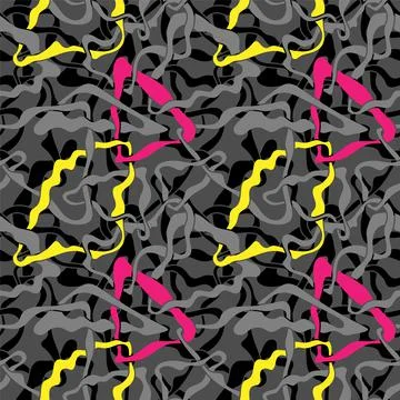 Modern seamless creative pattern with wave hand drawn colorful shapes  Stock Illustration