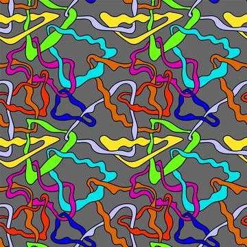 Modern seamless creative pattern with wave hand drawn colorful shapes  Stock Illustration