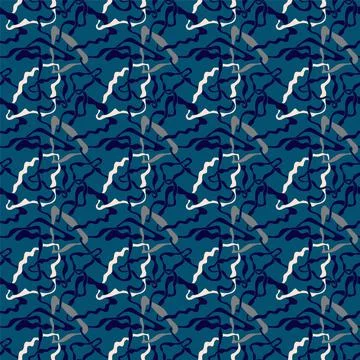 Modern seamless creative pattern with wave hand drawn colorful shapes  Stock Illustration