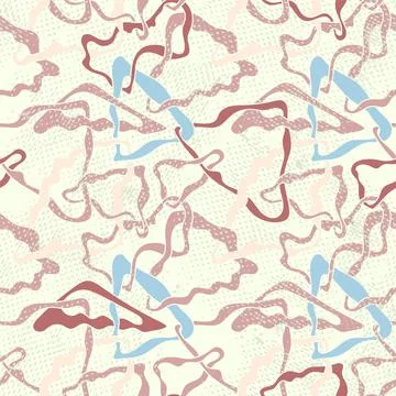 Modern seamless creative pattern with wave hand drawn colorful shapes  Stock Illustration