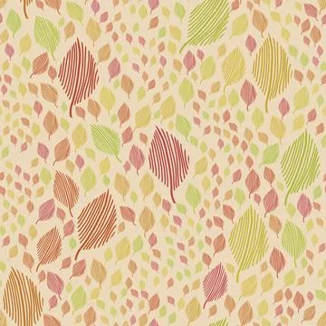 Modern seamless flowing leaf pattern in vintage Scandinavian style colors Stock Photos