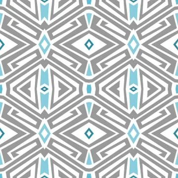 Modern seamless geometric pattern. Blue and grey tiling for textile design Stock Illustration