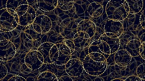 Modern seamless geometric pattern of digital golden rings with different sizes Stock Illustration