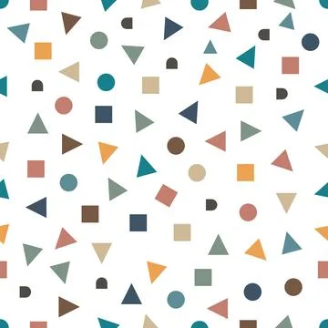 Modern seamless geometric terrazzo pattern with colorful abstract shapes on.. イラスト素材