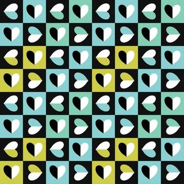 Modern Seamless Heart Pattern Valentines Day Design Stock Illustration