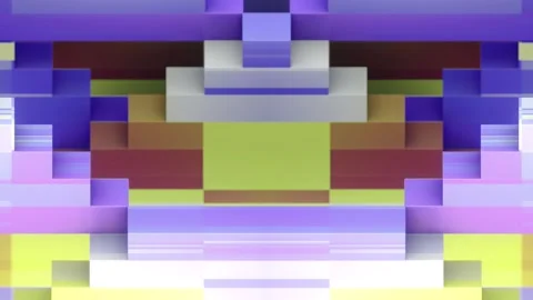 Modern seamless loop animation with geometric shapes. 3d rendering 4K Stock Footage 308446746