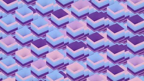 Modern seamless loop animation of a group of cubes. 3d rendering 4K Stock Footage 257420168