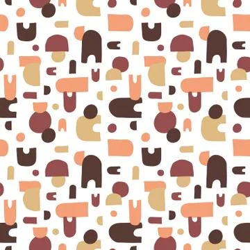 Modern seamless pattern. Abstract and geometric shapes. Hand drawn background Stock Illustration