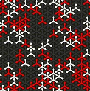 Modern seamless pattern of colored triplex geometric shape on dark Stockillustratie