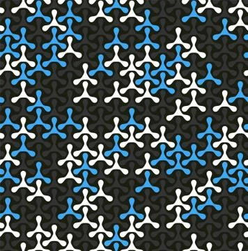 Modern seamless pattern of colored triplex geometric shape on dark Stock Illustration