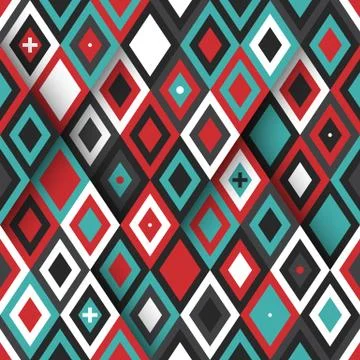Modern seamless pattern with colorful diamonds Stockillustratie