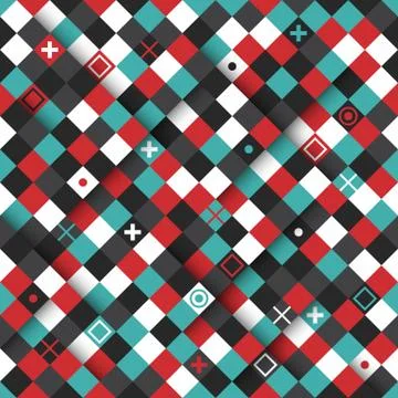 Modern seamless pattern with colorful squares Stock Illustration
