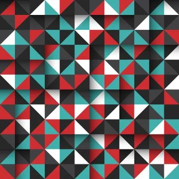 Modern seamless pattern with colorful triangles Stock Illustration