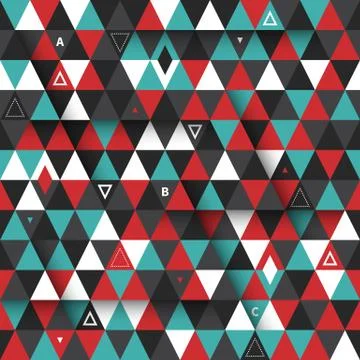 Modern seamless pattern with colorful triangles Stock Illustration