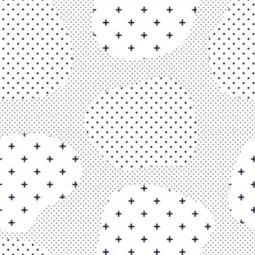 Modern seamless pattern with dots transition halftone Stock Illustration