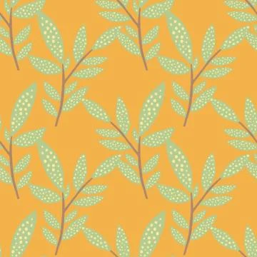 Modern seamless pattern with forest foliage branches . Botanical background.  Stockillustratie