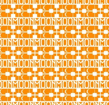 Modern seamless pattern with Kufic inspired moon lettering using circular m.. Stock Illustration