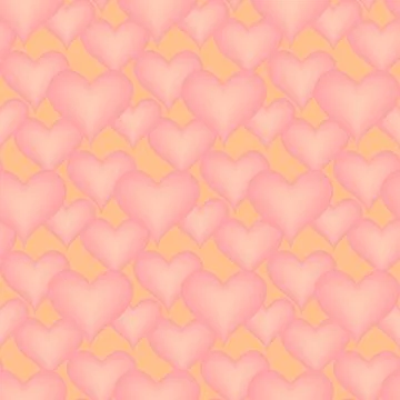 Modern seamless pattern of pink heart symbols. romantic love hearts background Stock Illustration