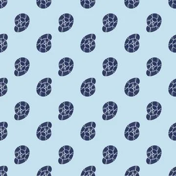 Modern seamless pattern with shells for any design. Trendy boho vector print Stock Illustration
