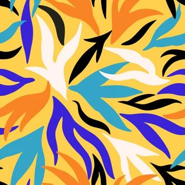 Modern seamless pattern with simple organic abstract elements. Vector Illustrazione stock