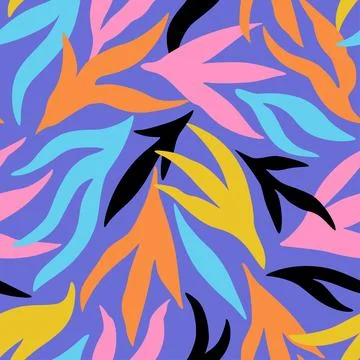 Modern seamless pattern with simple organic abstract elements. Vector Illustrazione stock