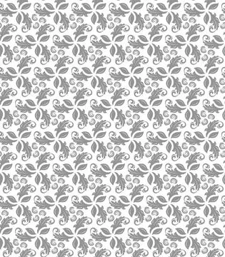 Modern Seamless Vector Fine Pattern With Leaves Stock Illustration
