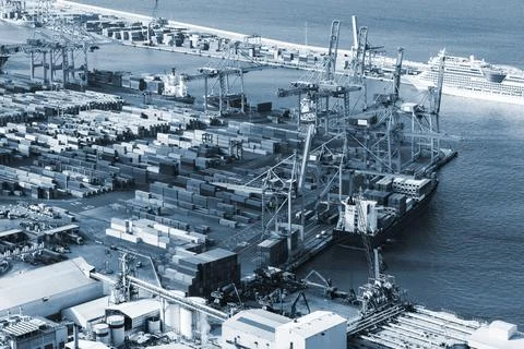 Modern seaport Stock Photos